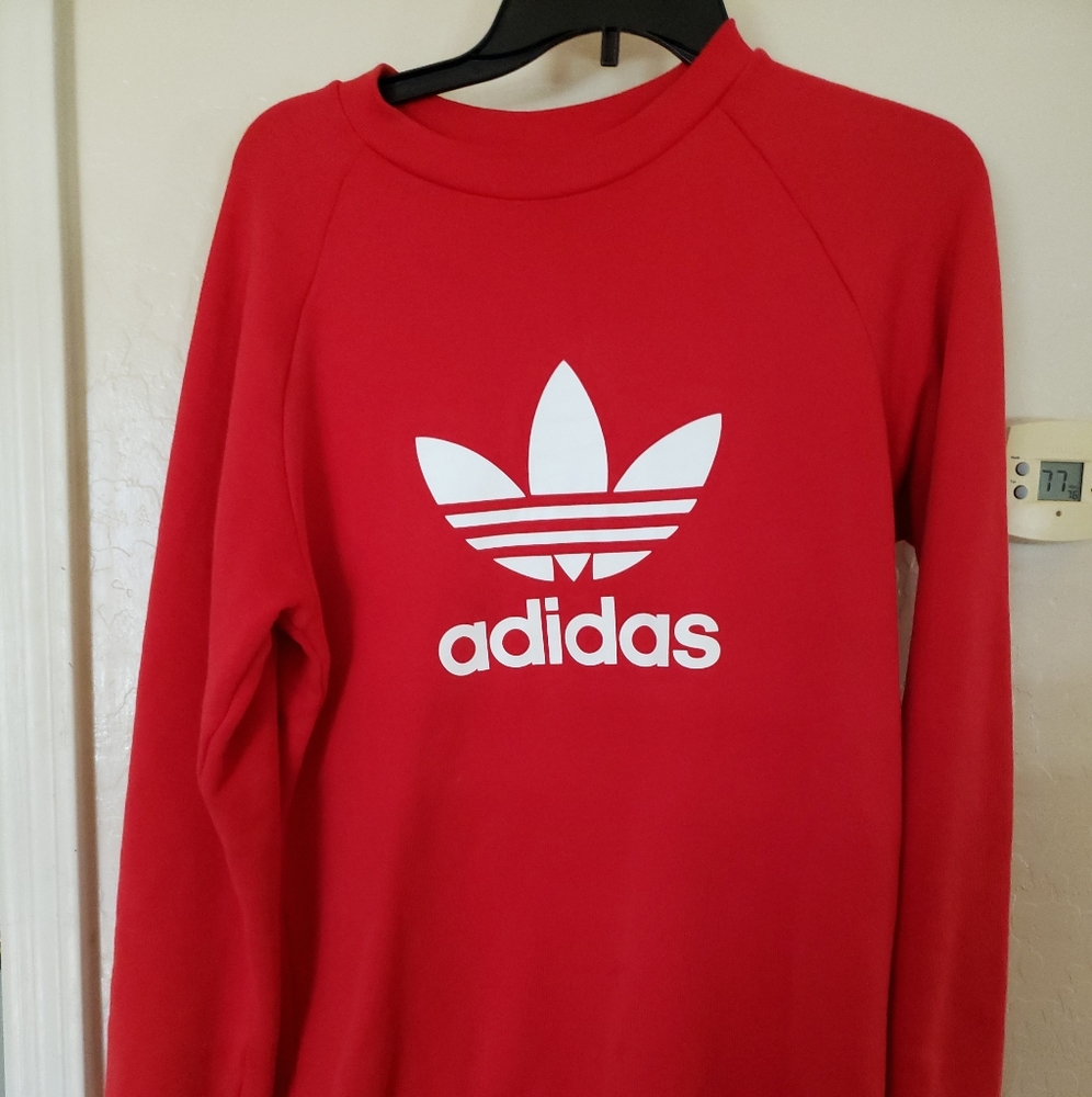 Red Adidas trefoil sweatshirt